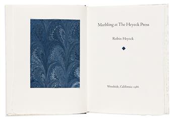 Heyeck, Robin (b. 1940) Marbling at The Heyeck Press.